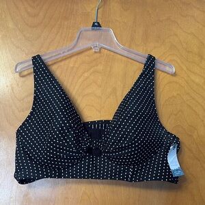 Cacique Black and White Polka Dot Bikini Top